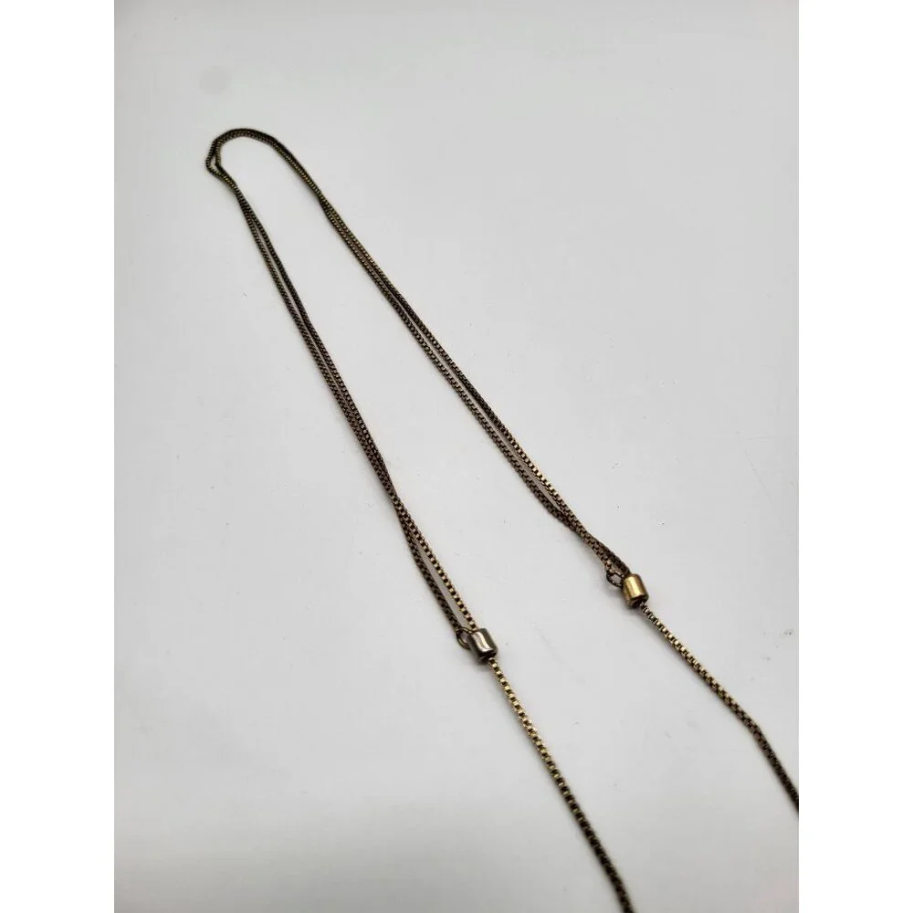 Madewell Mini Coinmix Necklace Brass Minimalist Slider Adjustable Boho - Picture 7 of 11